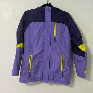 Lands' End Kids Ski Jacket in Purple and Yellow